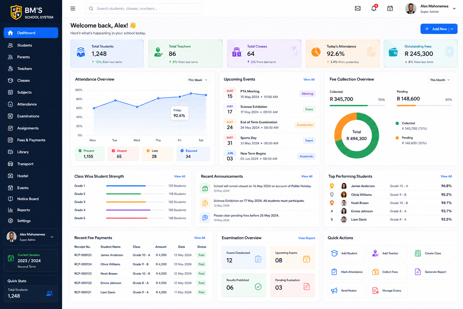 School Management Portal demonstration